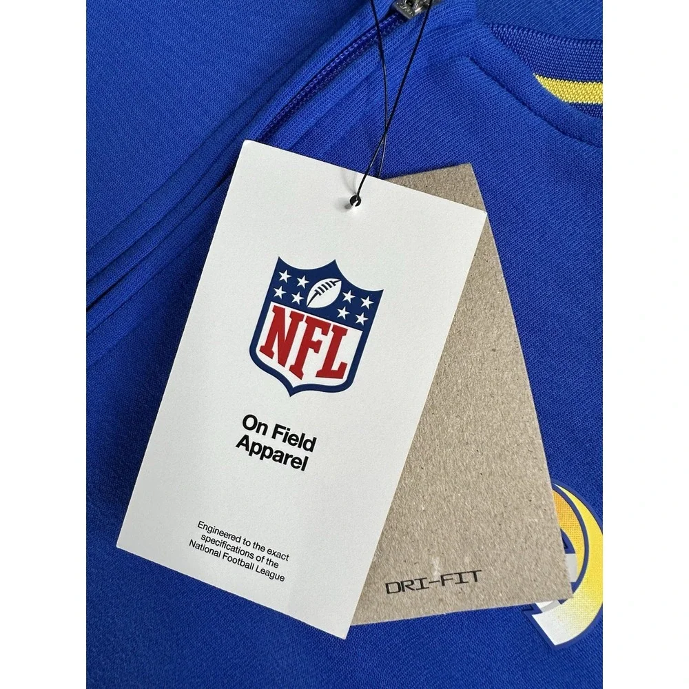 Nike X NFL Men's Los Angeles‎ Rams Dri-Fit Quarter Zip Pullover Blue Size XL